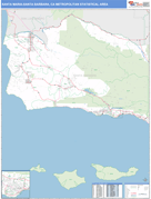 Santa Maria-Santa Barbara Metro Area Digital Map Basic Style